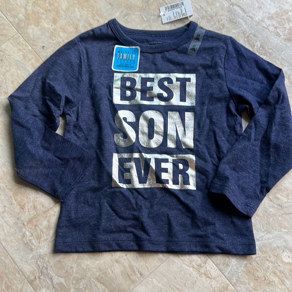 THE CHILDREN’S PLACE BEST SON EVER LONG SLEEVE: NEW WITH DEFECT: SIZE 2T